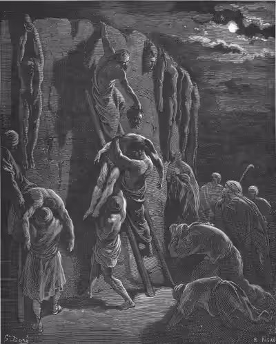 Jabesh Gileadites Recover the Bodies of Saul and His Sons