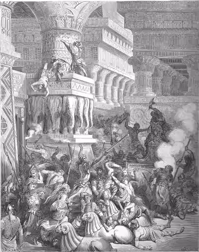 Jonathan destroys the Temple of dagon