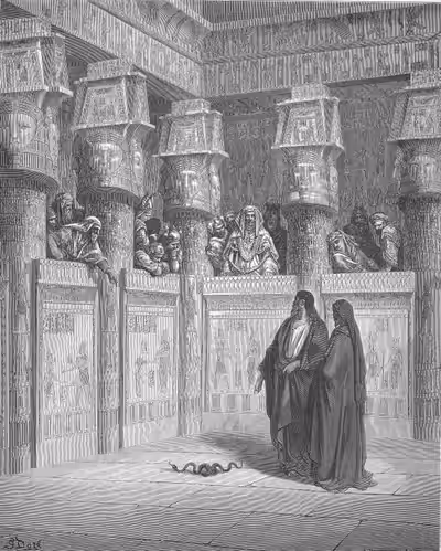 Moses and Aaron appear before Pharaoh