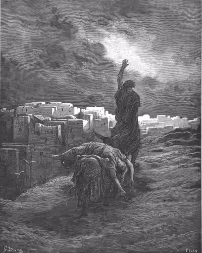 The Levite Carries the Woman's Body Away