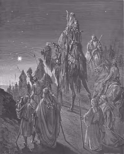 The Magi guided by the star
